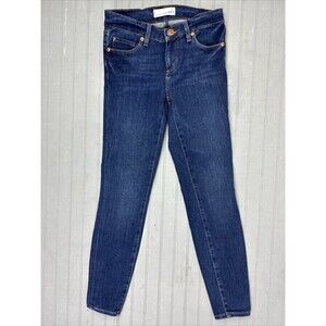 Loft Size 0 25 Womens Jeans Legging Low Rise Stretch Dark Wash